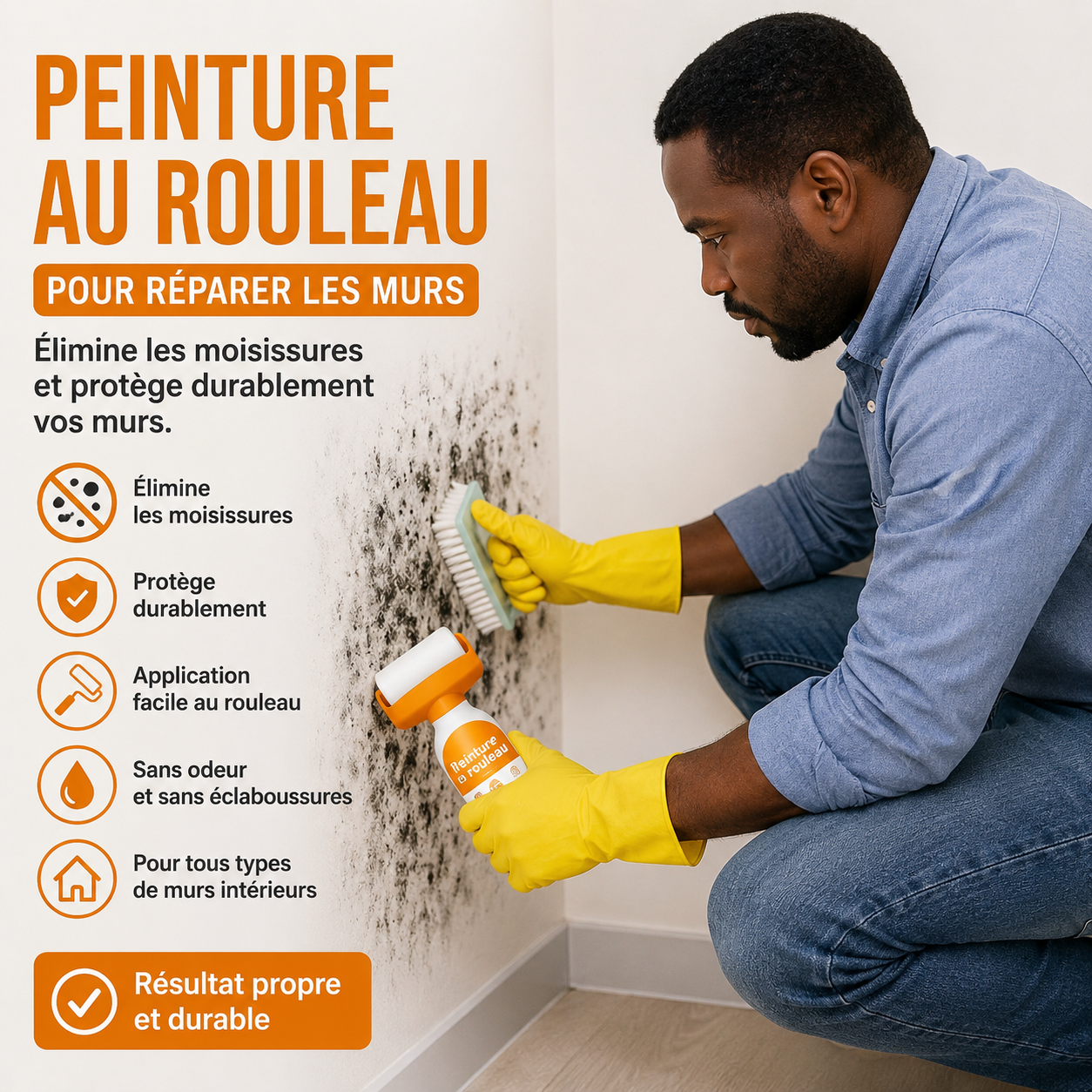 Peinture au rouleau : simple, propre, efficace